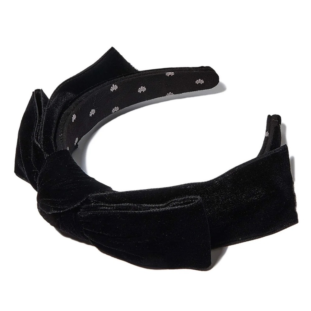 NWT Lele Sadoughi Shirley wide ribbon headband in black velvet